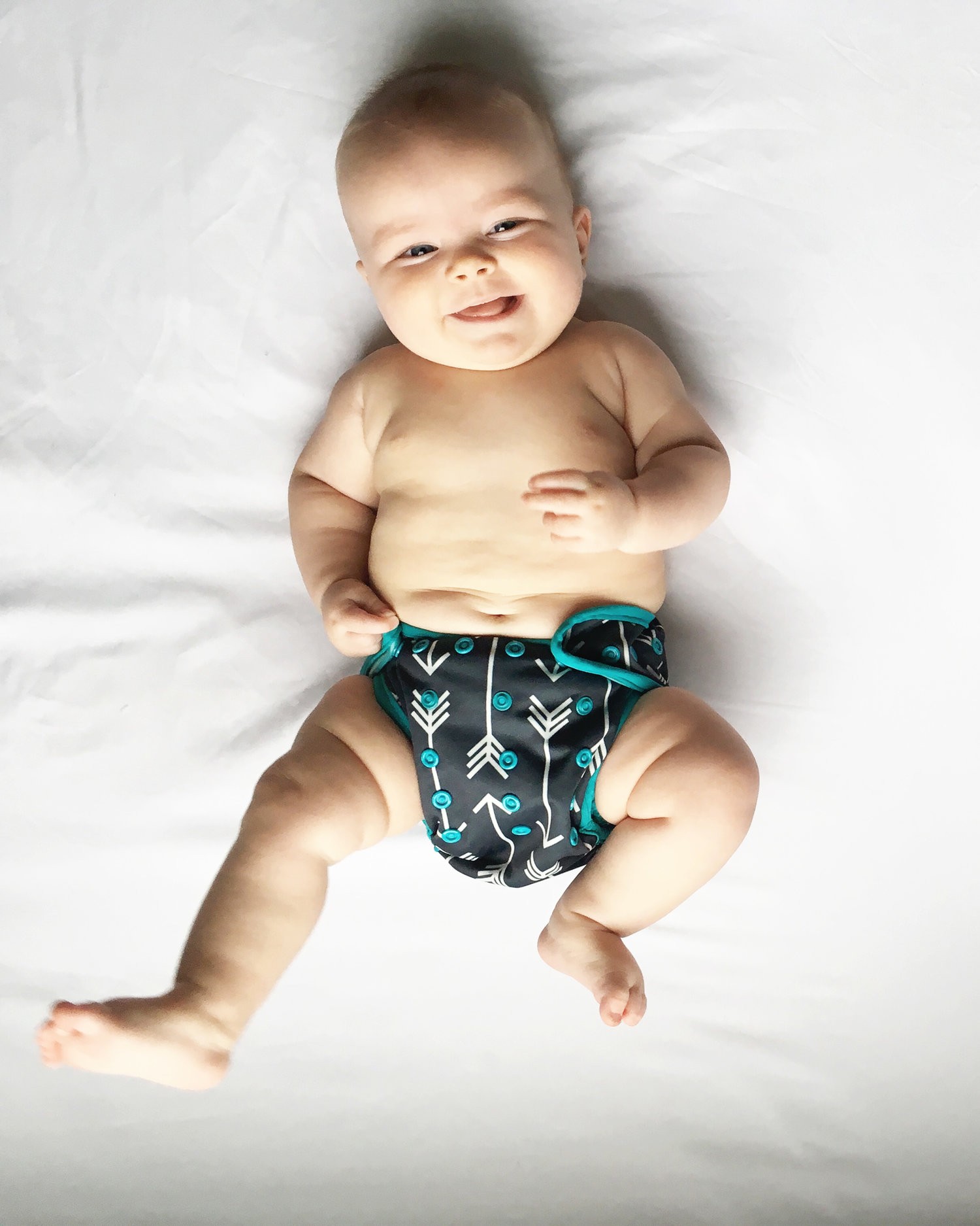 green printed cloth diaper